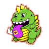 Bubble-free stickers (Cute Kaiju Toy 1)